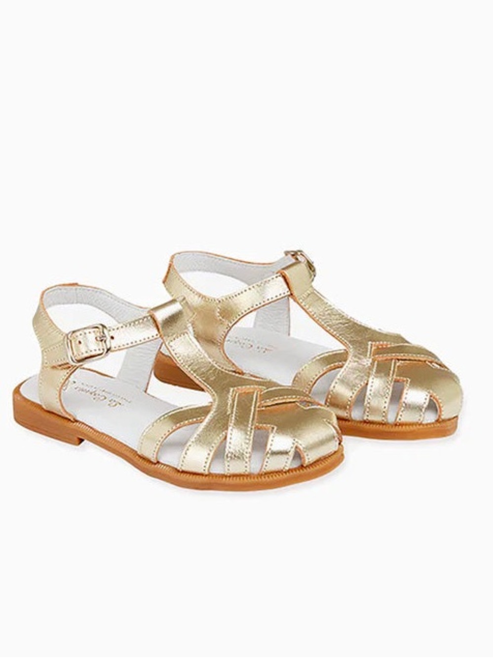 La Coqueta Sophia Sandal Metallic Gold Leather Girls Sandals | EU 25 - Picture 6 of 14